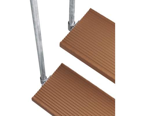 Einzelstufe für Außentreppe Pertura Petros Trimax braun für doppelte Unterkonstruktion 120x22x4 cm