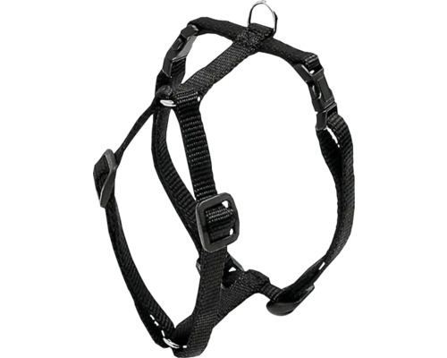 Schwarzes Hunde Brustgeschirr aus Nylon mit verstellbaren Riemen und Schnallen