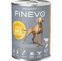 Finevo Premium Tiernahrung für aktive Hunde mit Rind und Süßkartoffel in der Dose
