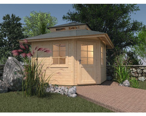 Gartenhaus weka inkl. Fenster Fußboden Dachanbau 238 x 238 cm Holzgartenhaus mit Fenstern und Tür