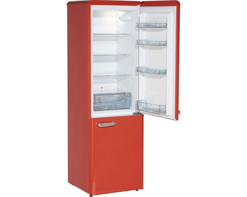 Retro Kühlschrank mit Gefrierfach und geöffneter Tür