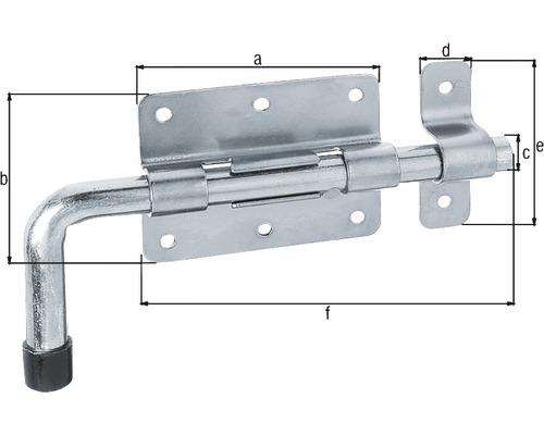 Türriegel mit Abmessungen