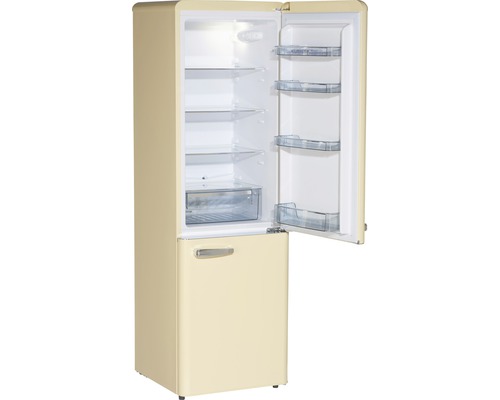 Retro Kühl-Gefrierkombination mit geöffneter Tür