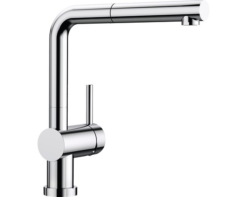 Küchenarmatur Blanco Linus-S-F 514023 für Unterfenstermontage mit Handbrause chrom Küchenarmatur mit Ausziehbrause