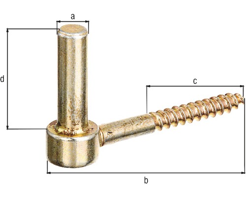 Anschweissband mit Schraube und Abmessungsbezeichnungen