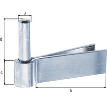 Torangel mit Maßen a, b, c und d