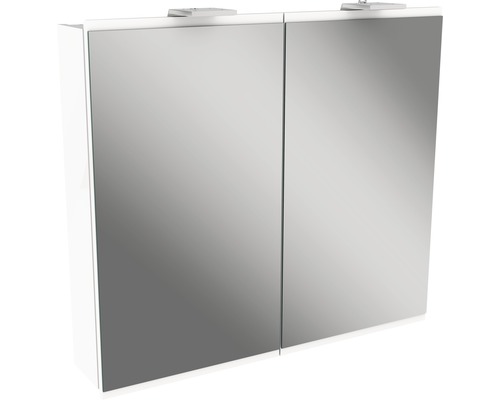 LED-Spiegelschrank Fackelmann Lima 2-türig 80x73 cm weiß
