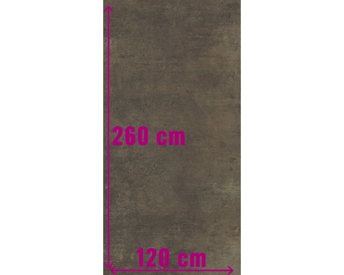 Feinsteinzeug Bodenfliese Industrial Copper 120x260 cm braun seidenmatt (lappato) rektifiziert Fliesenmuster mit den Maßen 260 cm mal 120 cm