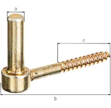 Scharnierstift mit Schraube und Maßangaben