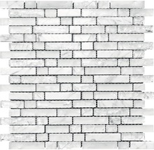Mosaikmatte mit rechteckigen Steinen aus Marmor und Glas
