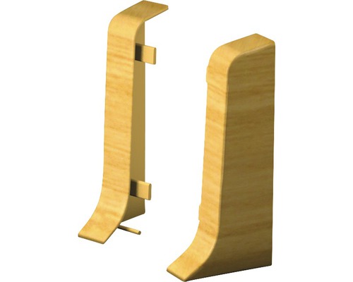 Prinz Endstücke für Klemm-Sockelleiste mit Kabelkanal Eiche hell 50 mm Zwei Heizkörperverkleidungen aus Holz