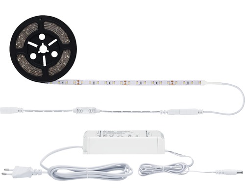 LED-Streifen auf Rolle mit Anschlusskabel und Netzteil