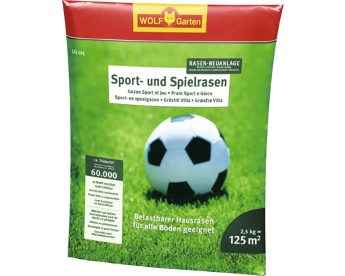 Rasensamen WOLF-Garten Sport- und Spielrasen LG125 2,5 kg / 125 m²