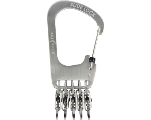Nite Ize SlideLock Karabiner mit fünf Schlüsselanhängern