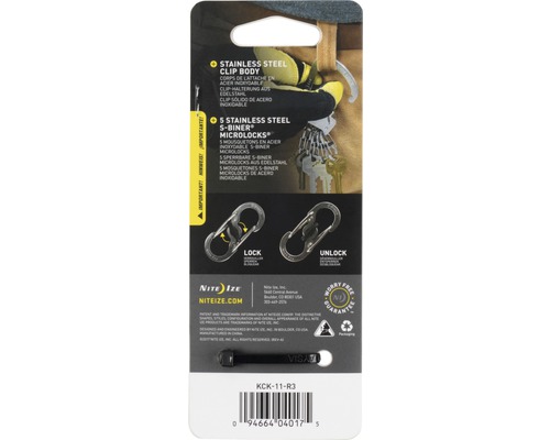 Nite Ize S-Biner MicroLocks mit Edelstahl-Clip