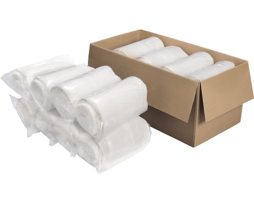 Profipack Schaumstoffplatten Softpur 40x120x5 cm 8 Stk. Verpackte Rollen aus Vliesstoff neben einem offenen Karton