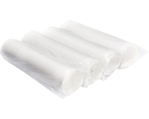Vier Rollen Filtervlies in transparenter Verpackung