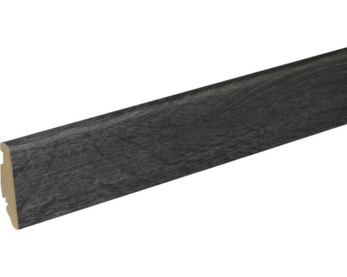 SKANDOR Sockelleiste Eiche Nero FOEI412 FU60L 19 x 59 x 2400 mm Fußleiste mit Holzstruktur