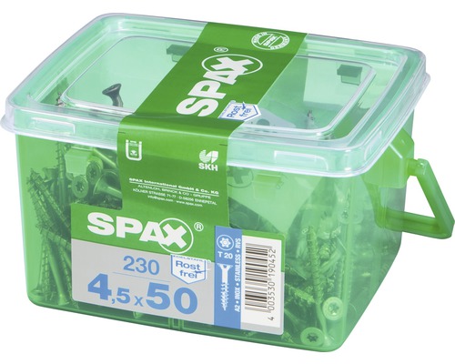 Spax Schrauben im Aufbewahrungsbehälter, Größe 4,5x50 mm, 230 Stück