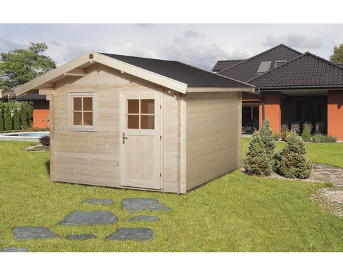 Gartenhaus weka 107 Gr.4 mit Fußboden 280 x 380 cm natur Holzgartenhaus mit Tür und Fenster im Garten