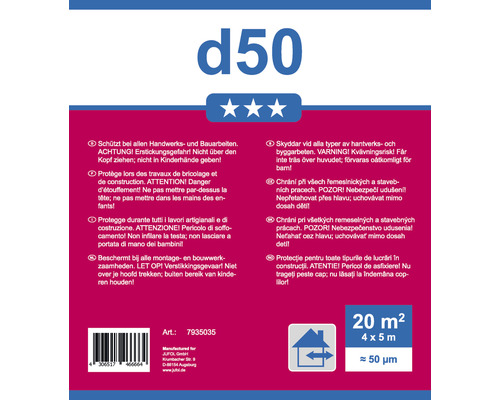 Jufol d50 Schutzabdeckung für Handwerks- und Bauarbeiten