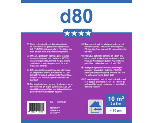 Jufol d80 Abdeckung zum Schutz bei Arbeiten im Haus und Außenbereich
