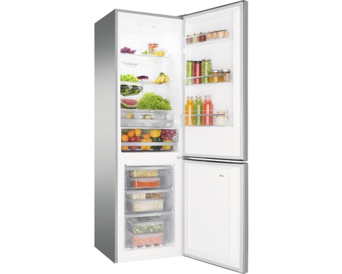 Geöffneter Kühlschrank mit Lebensmitteln