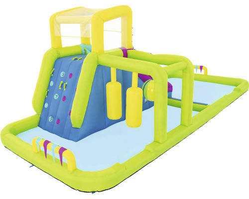 Aufblasbarer Wasserpark mit Kletterwand und Hindernissen
