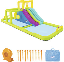 Aufblasbarer Wasserpark mit Rutsche, Gebläse, Heringen und Tragetasche