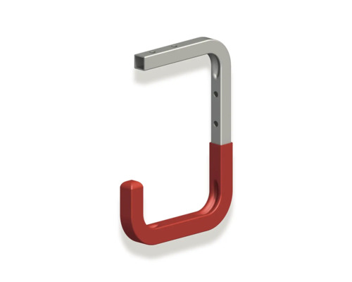 Alfer Wand u. Deckenhaken gummiert T 150 x H 255 x T 155 mm, Stahl verzinkt rot Einzelner Wandhaken aus Metall