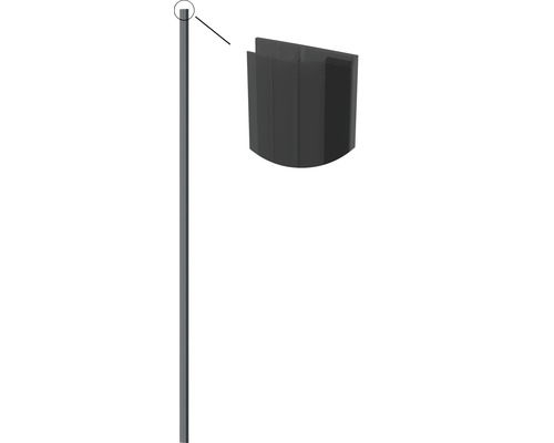 Magnetdichtleiste Form & Style schwarz für Modena Drehtür Metallpfosten mit Detailansicht