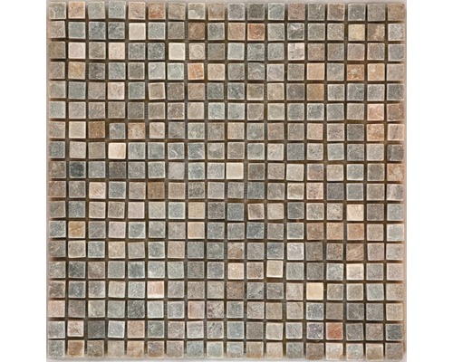 Natursteinmosaik Quarzit 30,5x30,5 cm beige braun grau Mosaikfliese aus Naturstein