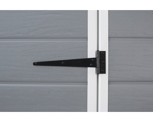 T-Scharnier an einer Holztür befestigt