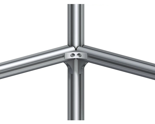 Detailaufnahme einer Aluminiumprofil-Eckverbindung