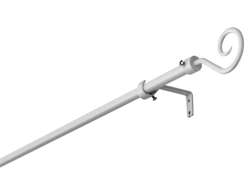 Vorhangstangen Set Schnecke weiß 100-200 cm Ø 13/16 mm Vorhangstange mit Träger und dekorativem Endstück