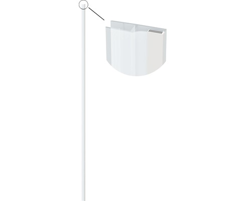 Magnetdichtleitse Form & Style Modena PVC20014-WH weiß matt Transparentes, zylindrisches Fallrohr mit Detailansicht
