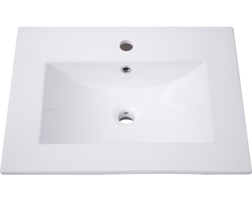 Möbelwaschtisch Sanotechnik K950 eckig 61x45,5x18,5 cm weiß Keramik Waschtisch für Badezimmer