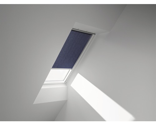 VELUX Sichtschutzrollo dunkelblau uni manuell Rahmen aluminium RFL 204 9050S