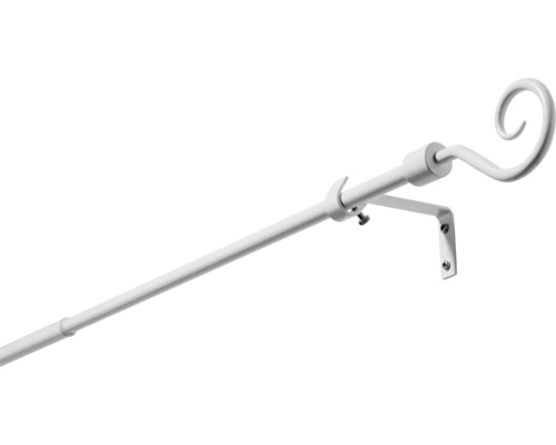 Vorhangstangen Set Schnecke weiß 200-300 cm Ø 13/16 mm Gardinenstange mit Träger und Endstück