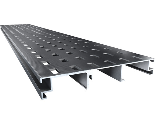 Drainage- und Belüftungsprofil 21x150x3000 mm Metallgitterrost mit quadratischen Aussparungen