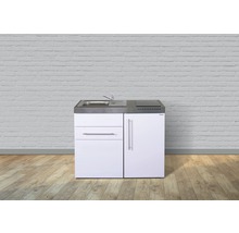 Miniküche Stengel Premiumline MP110 110x60 cm Becken links weiß glänzend mit Induktionskochfeld und Touchsteuerung
