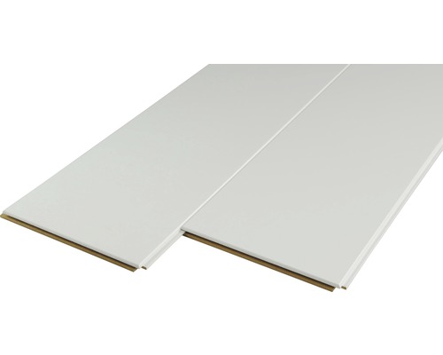 Dekorpaneel Quadro Plus Uni weiß 2000 x 200 x 12 mm Zwei weiße Paneele