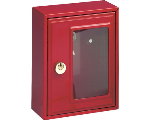 Schlüsselkassette Burg Wächter 6160 rot Außenmaß: B, H, T: 130x167x64 mm 1 Haken Schlüsselkasten mit Schloss und Sichtfenster