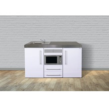 Miniküche Stengel Premiumline MPM150 150x60 cm Becken links weiß glänzend