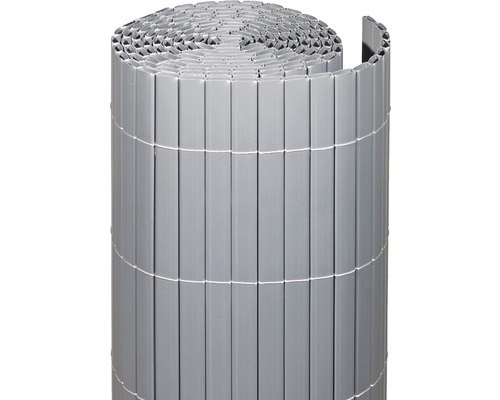 Sichtschutzmatte videx Rügen PVC 300 x 90 cm aluminium Gerollter Sichtschutzzaun aus Kunststoff