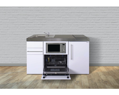 Miniküche Stengel Premiumline MPGSM150 150x60 cm Becken links weiß glänzend mit Induktionskochfeld Miniküche Stengel Premiumline MPGSM150 150x60 cm Becken links weiß glänzend mit Induktionskochfeld