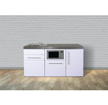 Miniküche Stengel Premiumline MPM170 170x60 cm Becken links weiß glänzend