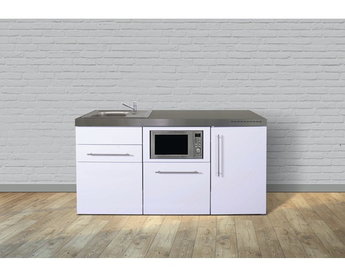 Miniküche Stengel Premiumline MPM170 170x60 cm Becken links weiß glänzend