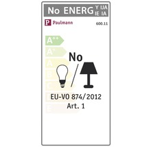Paulmann Logo. Kein Energieverbrauch für Lampen. EU-VO 874/2012 Art. 1