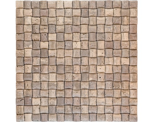 Natursteinmosaik Marmor Travertin 30,0x30,0 cm beige